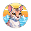 Savannah Cat farverig tegneserie akvarel illustrere