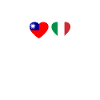 Taïwan Italie Heartbeat Flag Taïwanais