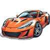 Flaming Sports Car