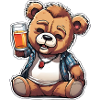 Feiernder Teddy mit Bier