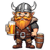 Zwergenkrieger mit Bierkrug Vikinger