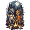 Funny Werewolf Halloween Kids Cartoon
