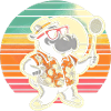 Nilpferd Badminton