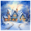Snowy house