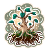 Magiczna naklejka z rośliną mandragora
