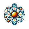 Quanten-Physik Sticker, künstlerisches Atom-Modell