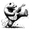 Bear with guitar
