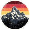 Mountain Sunset Retro Badge