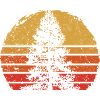 Retro Sunset Tree Silhouette