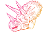Neon Triceratops Retro Style Collectible