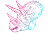Néon Triceratops Style rétro collection