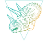 Geometric Triceratops Art Deco Style