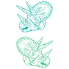 Triceratops Line Art Minimal Noir