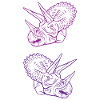 Triceratops Line Art Minimal Noir