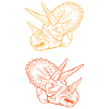Triceratops Line Art Minimal Black