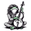 Frosch mit Cello Kontrabass
