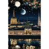 Vienna,Vienna at night,skyline, stars, comic