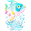 Poisson Vecteur Art Néon Lueur