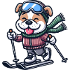 Bulldog Terrier Ski Skier Dog