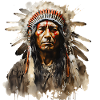 Sioux Indians in feather headdress