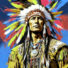 winnetou,indianer,illustration,graffiti,bunt