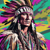 winnetou,indianer,illustration,graffiti,bunt