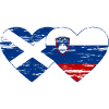 Ecosse Slovénie drapeau coeur utilisé