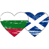 Bulgaria Scotland Flag Heart Used