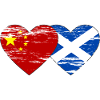 Ecosse Chine drapeau coeur utilisé