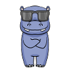 Hippopotame avec des lunettes