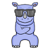 Nilpferd mit Brille