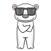 Eisbär mit Brille