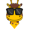 Giraffe with glasses