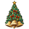 Weihnachtsbaum mit Glocken plus Deko