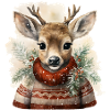 Cerf en pull d’hiver