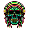 Reggae-Schädel Dekofigur Rasta-Kultur