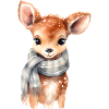 Delicate fawn with scarf