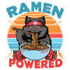 Ramen Powered Cat , bunt