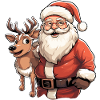 Santa Claus with reindeer
