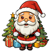 süsser weihnachtsmann mit geschenke