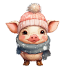 Friendly Winter Pig