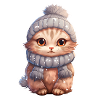 Cute cat in winter