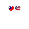 Taiwan USA Herzschlag Flagge Amerikaner Taiwaner