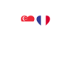 Singapour France Heartbeat Flag Singapourien