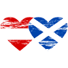 Autriche Ecosse drapeau coeur utilisé