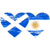 Ecosse Argentine Drapeau Coeur Utilisé