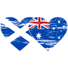 Scotland Australia Flag Heart Used