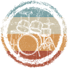 Retro Drum Circle Stamp