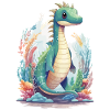 Cute Underwater Dinosaur Cartoon Design