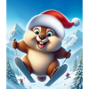 Groundhog Jumping Ski Christmas